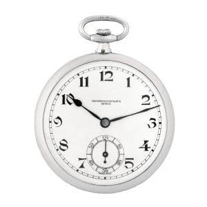 Elegant Swiss 18K white gold keyless dress watch Circa 1940