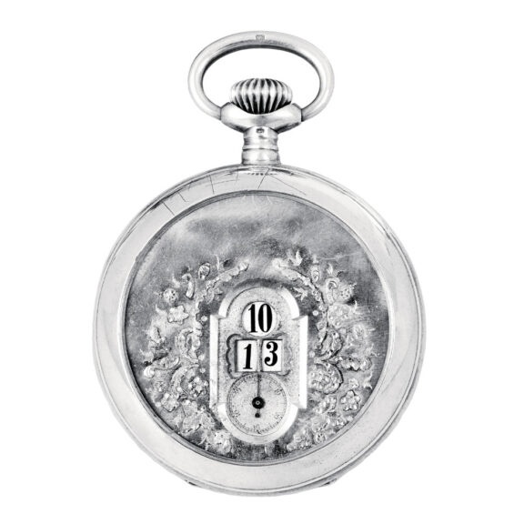 Swiss silver digital watch made for the German market Circa 1890