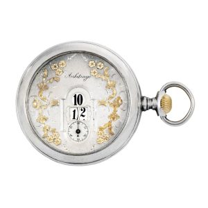 Swiss silver digital watch made for the German market Circa 1890