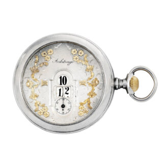 Swiss silver digital watch made for the German market Circa 1890