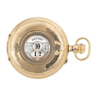 Swiss 14k gold half hunter with florally engraving Circa 1890