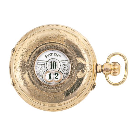 Swiss 14k gold half hunter with florally engraving Circa 1890