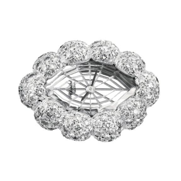 Swiss 18 Carat white gold, diamond lady's ring watch Circa 2004