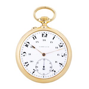 French gold 1st classe chronometer watch with 24-hour dial Circa 1910