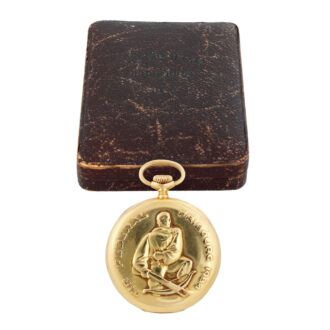 Swiss gold watch with Breguet numerals and 24-hour dial Circa 1934