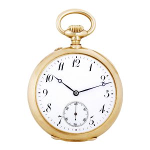 Fine Swiss 18K yellow gold keyless pocket watch Circa 1884