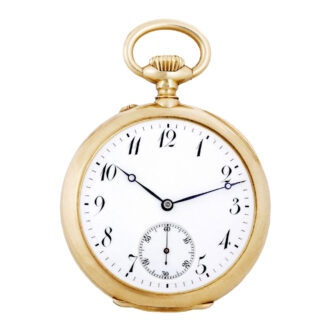 Fine Swiss 18K yellow gold keyless pocket watch Circa 1884
