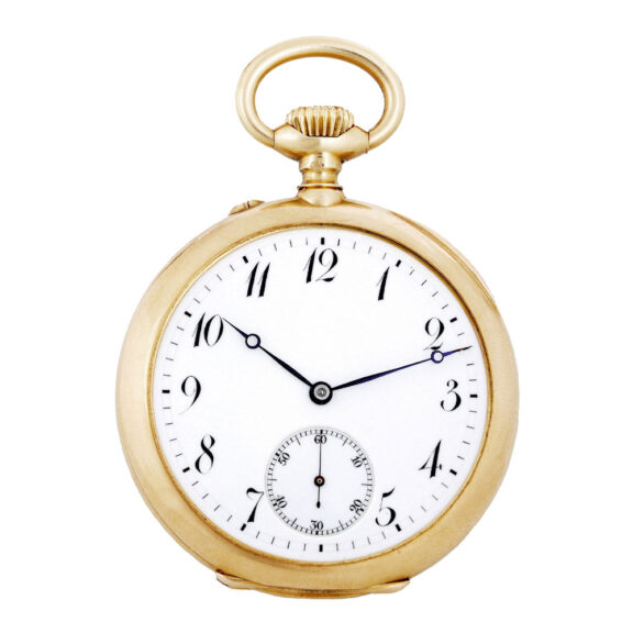 Fine Swiss 18K yellow gold keyless pocket watch Circa 1884
