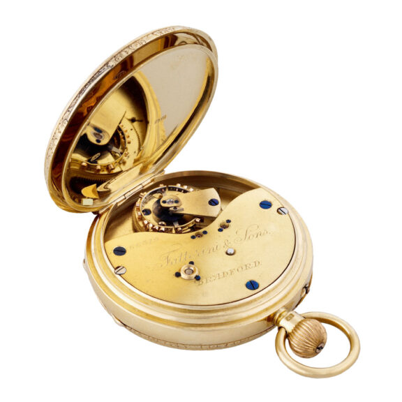 English gold lever with Bonniksen 34-minute carrousel Circa 1895 English gold lever with Bonniksen 34-minute carrousel Circa 1895