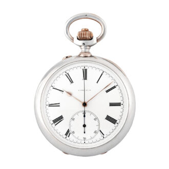 Large French silver chronograph pocket watch Circa 1890