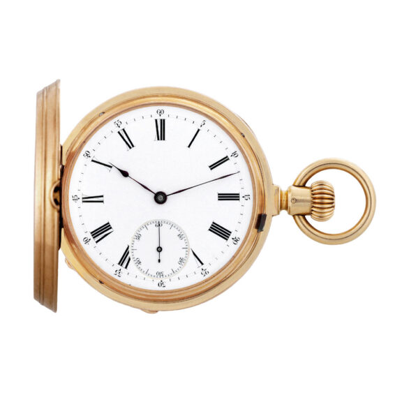 Swiss 18k rose gold hunting cased pocket watch Circa 1870