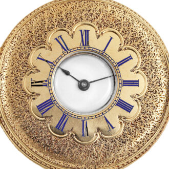 Swiss gold foliate engraved half-hunting lady's watch Circa 1860