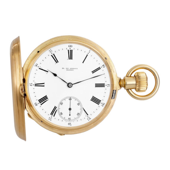 Swiss gold pocket watch made for the Spanish market Circa 1875