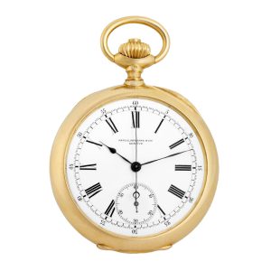 Swiss 18k gold pocket watch with chronograph Circa 1890