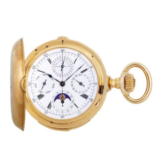 Swiss 18k yellow gold lever watch with eight complications Circa 1870 Swiss 18k yellow gold lever watch with eight complications Circa 1870