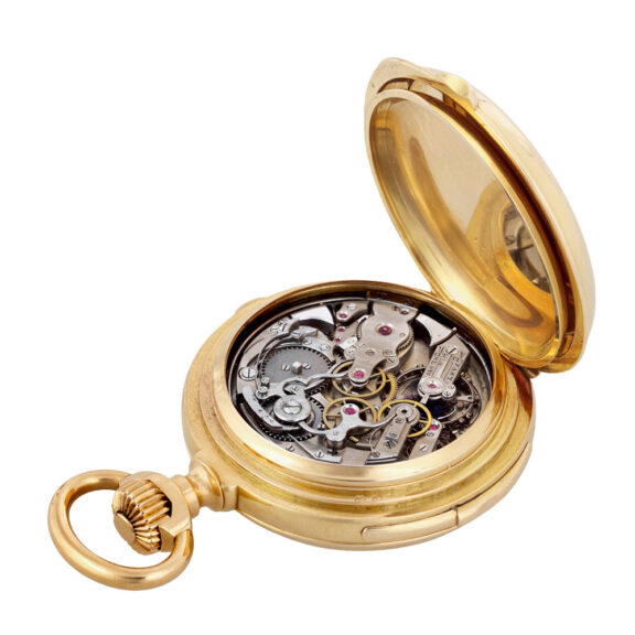 Swiss 18k yellow gold lever watch with eight complications Circa 1870 Swiss 18k yellow gold lever watch with eight complications Circa 1870