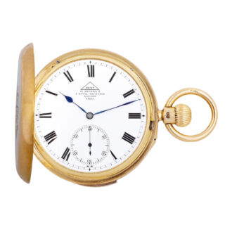 English 18k gold minute repeating keyless pocket watch Circa 1895