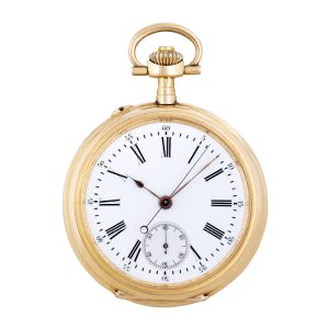 Swiss gold watch with independent dead centre seconds Circa 1875