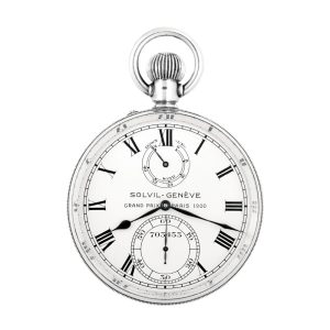 Impressive Swiss silver deck watch with 52 hour power reserve Circa 1926