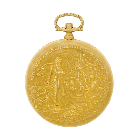 Thin French 18K frosted yellow gold pocket watch Circa 1930