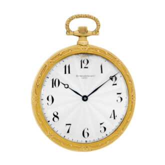 Thin French 18K frosted yellow gold pocket watch Circa 1930