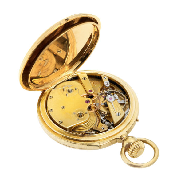 Swiss gold hunting cased with pivoted detent escapement Circa 1860