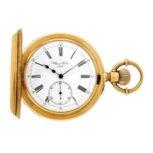 Swiss gold half-hunting cased chronometer pocket watch Circa 1889