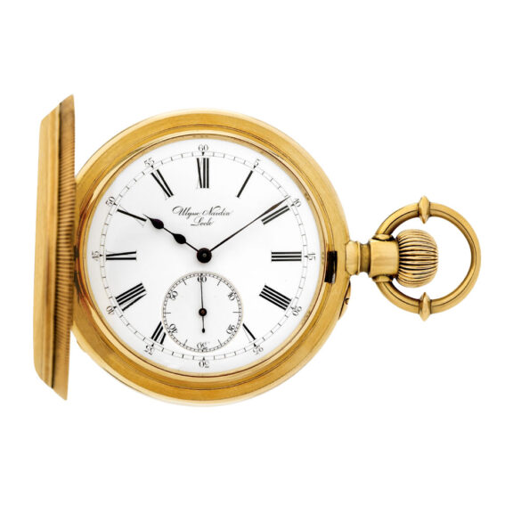 Swiss gold half-hunting cased chronometer pocket watch Circa 1889
