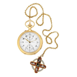 Swiss pink gold quarter repeating watch with chronograph Circa 1900