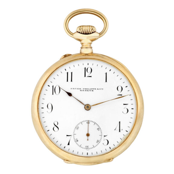 Swiss 18K yellow gold keyless lever pocket watch Circa 1913
