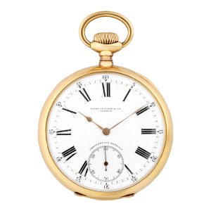 Swiss 18K yellow gold keyless Chronometro Gondolo Circa 1912