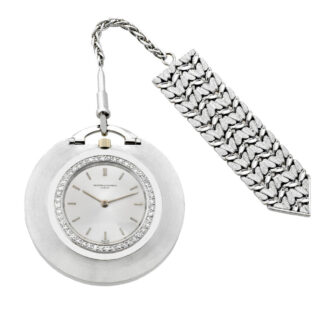 Extra thin Swiss 18 carat white gold and diamond set watch Circa 1960