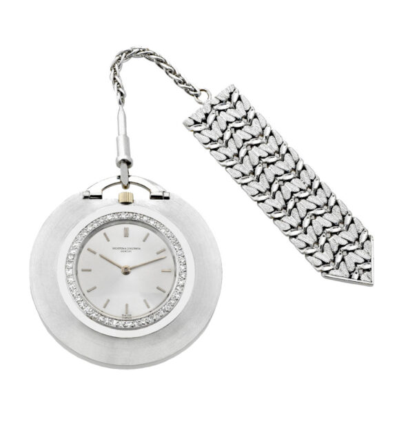 Extra thin Swiss 18 carat white gold and diamond set watch Circa 1960