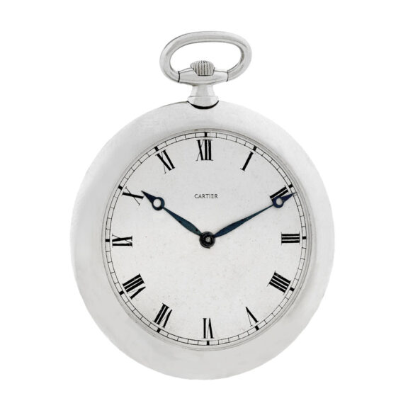 Elegant French thin platinum lever pocket watch Circa 1930