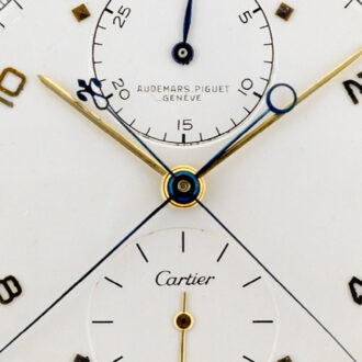 Swiss 18K gold pocket watch with split-seconds chronograph Circa 1915