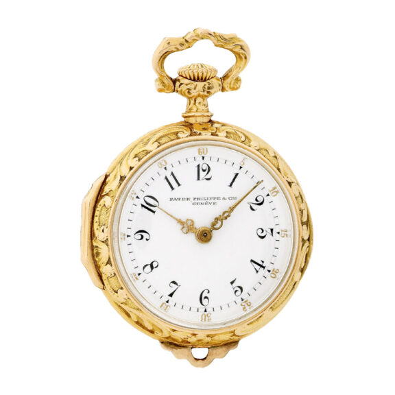 Interesting Swiss 18K yellow gold Art Nouveau pendant watch Circa 1910 Interesting Swiss 18K yellow gold Art Nouveau pendant watch Circa 1910