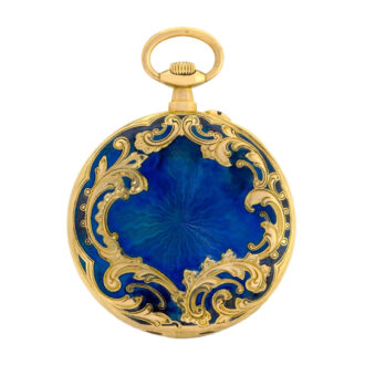 Swiss 18k yellow gold and champlevé enamel pocket watch Circa 1920