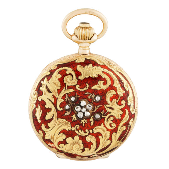 Swiss 14K gold Rococo style lady's pendant watch Circa 1895 Swiss 14K gold Rococo style lady's pendant watch Circa 1895