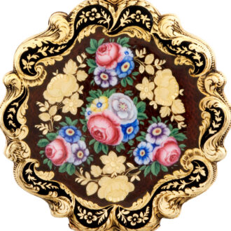 Swiss 18K gold florally decorated pendant watch Circa 1840