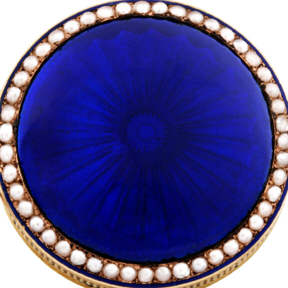 Swiss gold, enamel and pearl-set lady's verge pocket watch Circa 1800 Swiss gold, enamel and pearl-set lady's verge pocket watch Circa 1800