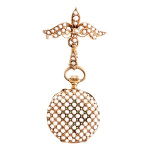 Swiss gold lady's watch with matching brooch Circa 1900