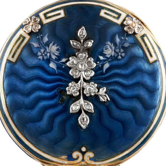 Swiss gold, enamel and diamond-set lady's pendant watch Circa 1910 Swiss gold, enamel and diamond-set lady's pendant watch Circa 1910