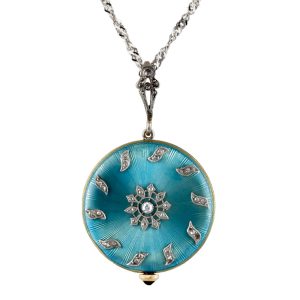 Swiss gold and enamel Belle Epoque pendant watch Circa 1910