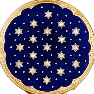 Swiss 18K gold, enamel and diamond-set pendant watch Circa 1850