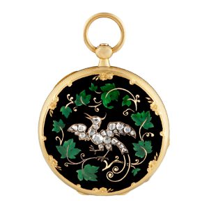 Swiss gold, enamel and diamond-set pendant watch Circa 1860