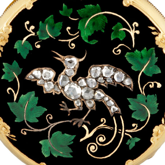 Swiss gold, enamel and diamond-set pendant watch Circa 1860 Swiss gold, enamel and diamond-set pendant watch Circa 1860