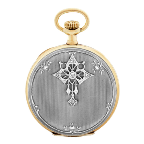Swiss gold, platinum and enamel Belle Epoque watch Circa 1905