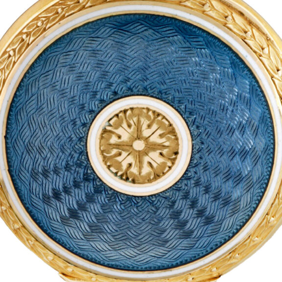 Swiss 18K gold and enamel keyless pendant watch Circa 1900 Swiss 18K gold and enamel keyless pendant watch Circa 1900