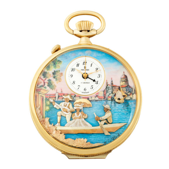 Swiss gold-plated musical centre seconds automaton Circa 1980