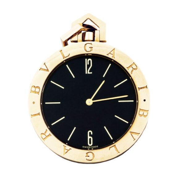 Elegant Swiss 18K yellow gold quartz pocket watch Circa 1990